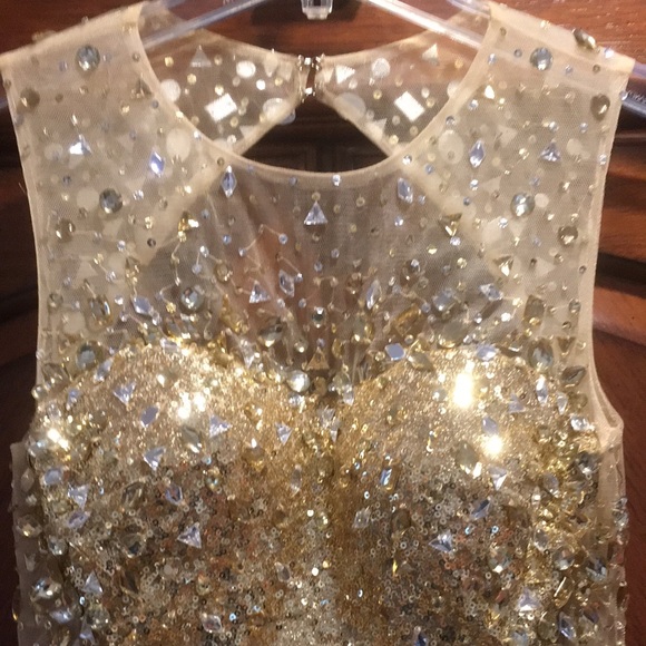 RIVA Designs Sleeveless Illusion Beaded Sequined Open Back Mermaid Prom Dress 2 - Picture 6 of 16